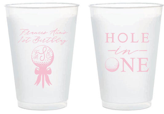 ⛳Girl's Hole In ONE Birthday Invitation