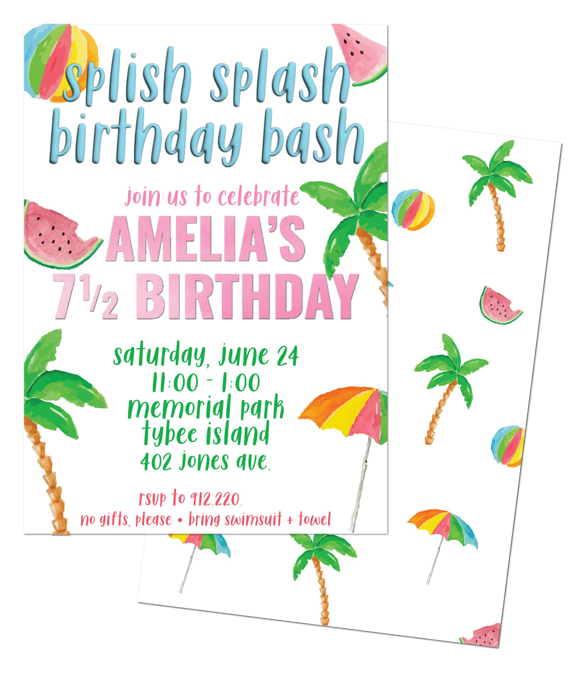 🏖️Splish Splash Birthday Bash Invitation