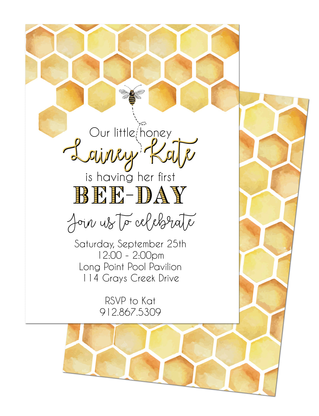🐝First Bee-day Birthday Invitation