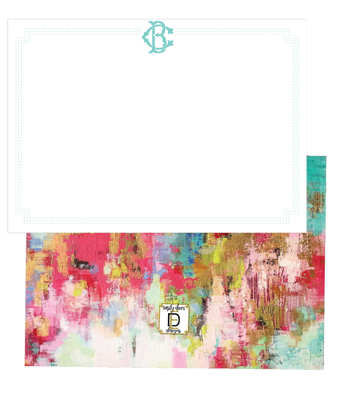 Monogram Abstract Notecards
