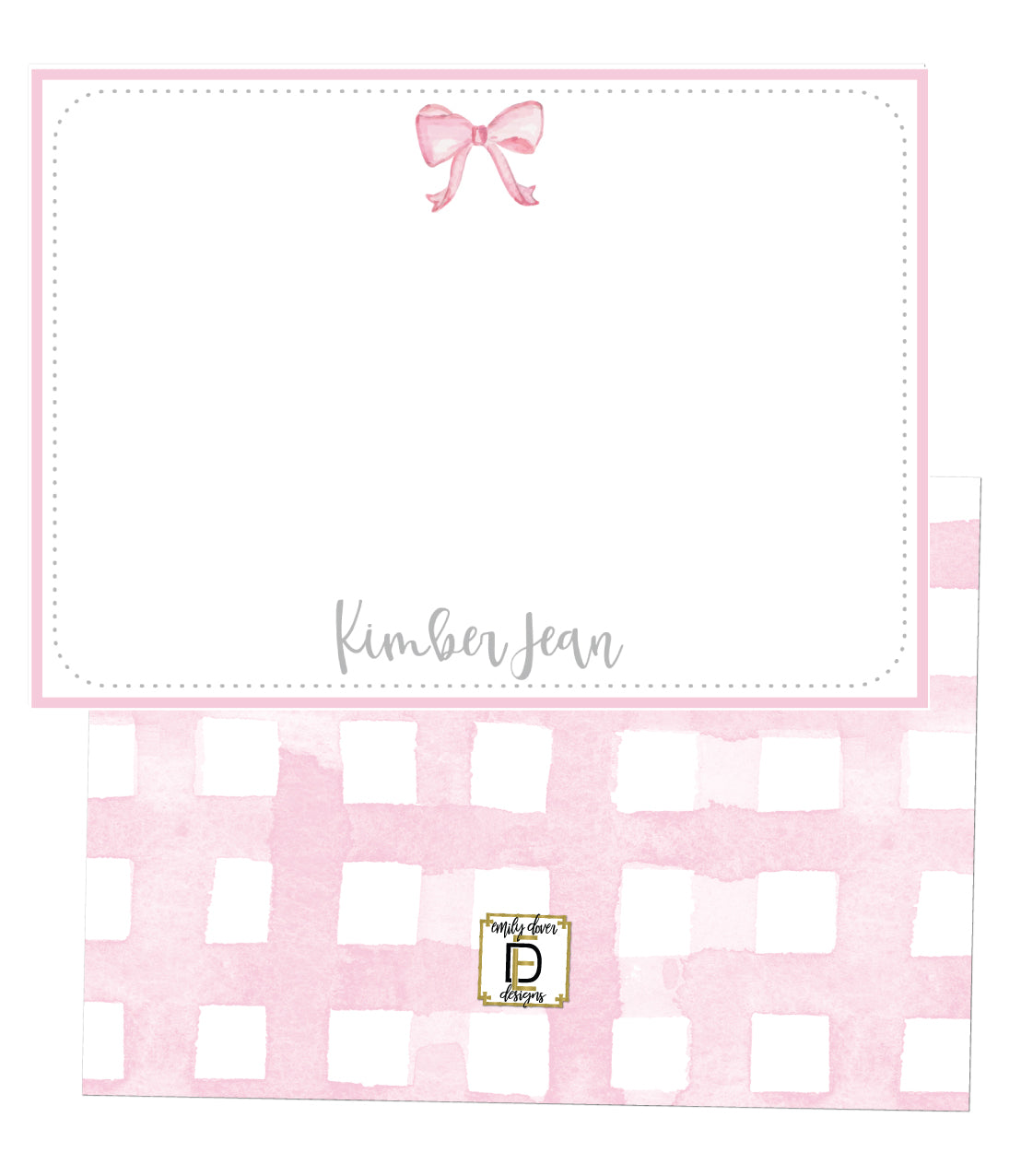 Pink Bow Notecards