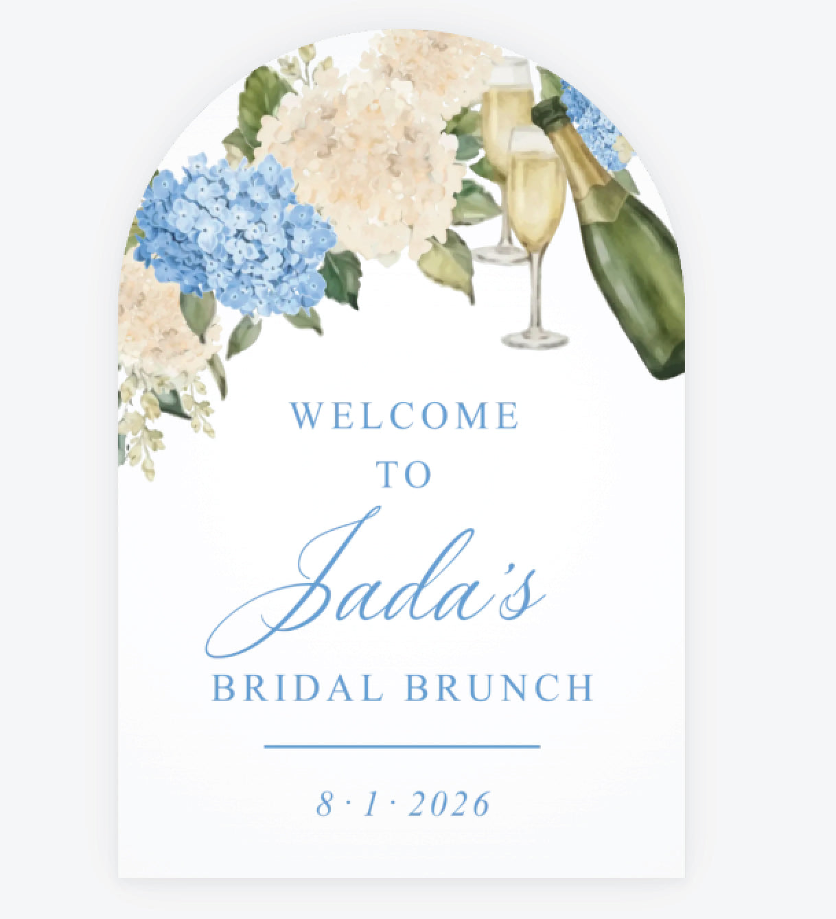 Hydrangea Arched Foam Board Sign