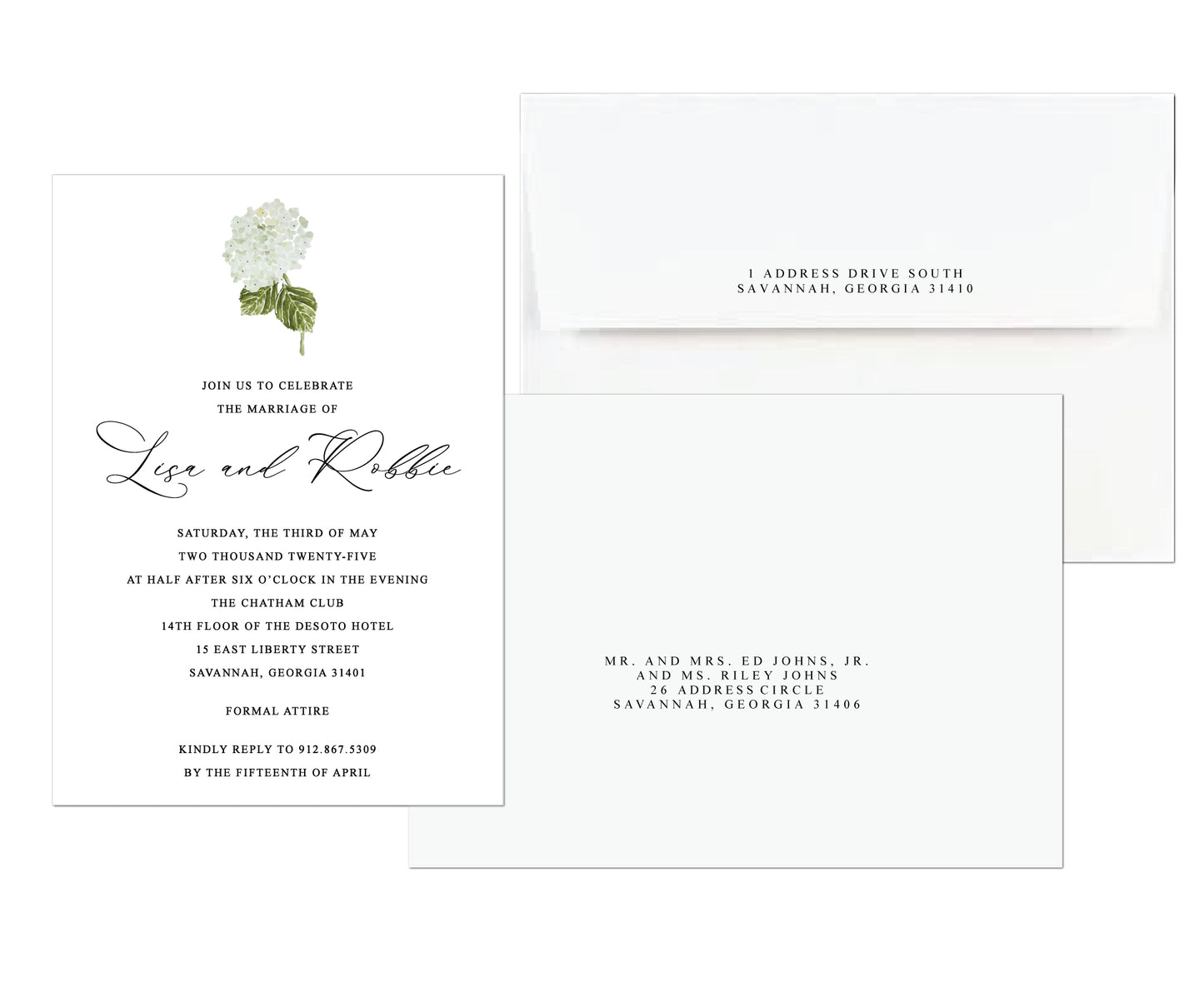 Hydrangea Wedding Invitation