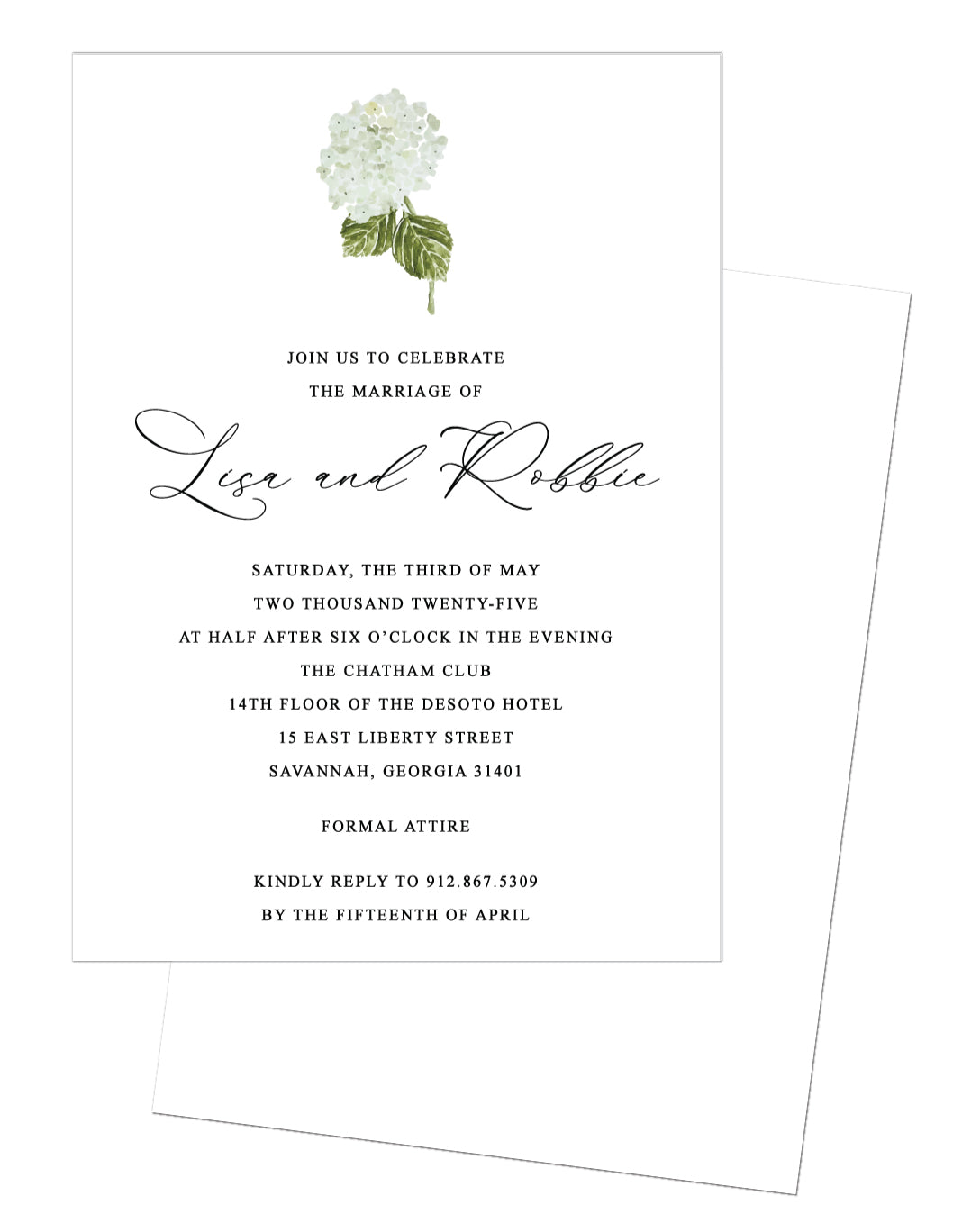 Hydrangea Wedding Invitation