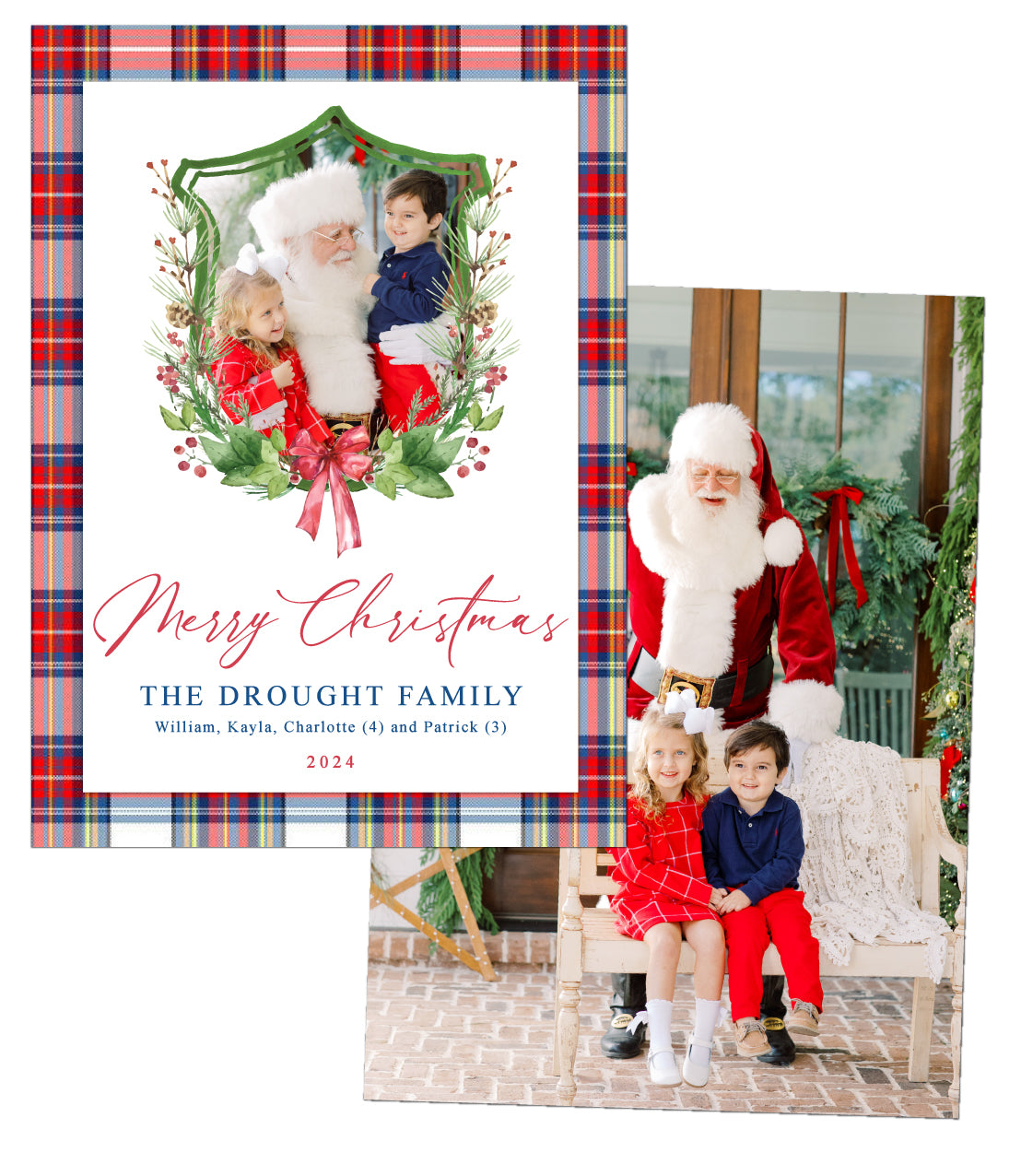 Plaid Crest Christmas Card