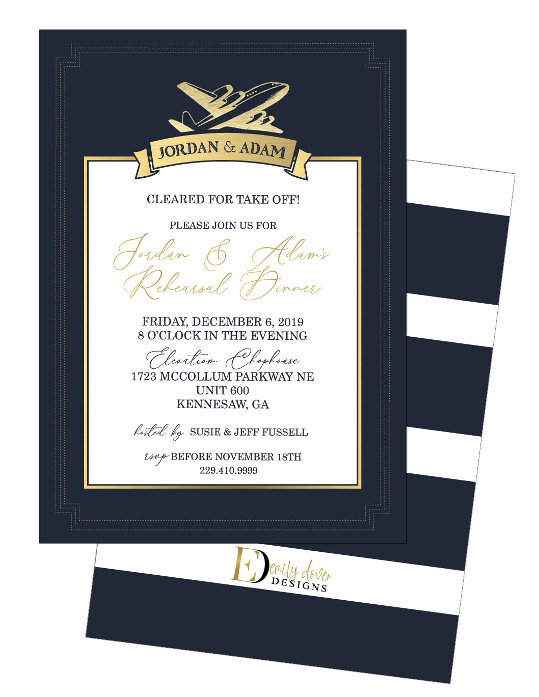 Fly Away Rehearsal Dinner Invitation