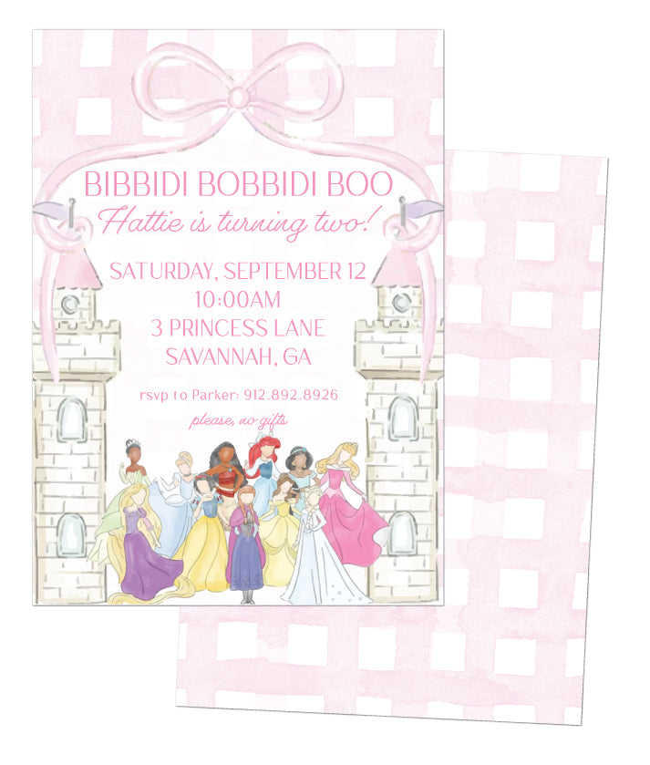 👸 Bibbidi Bobbidi Two Birthday Invitation