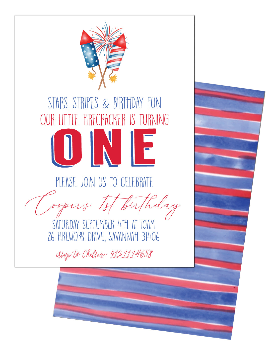🧨Firecracker Birthday Invitation