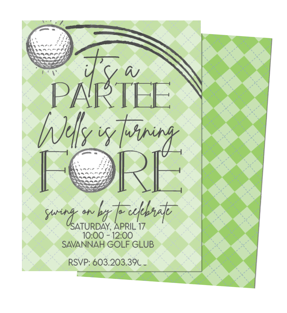 ⛳Golf Partee Birthday Invitation