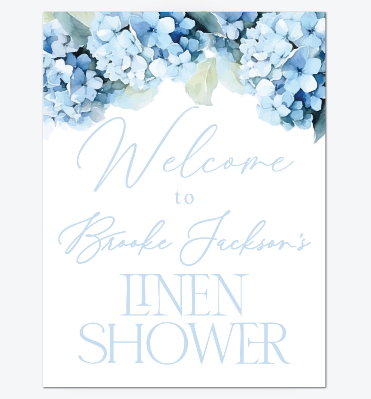 Blue Hydrangea Foam Board Sign