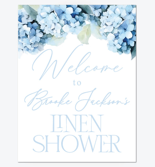 Blue Hydrangea Foam Board Sign