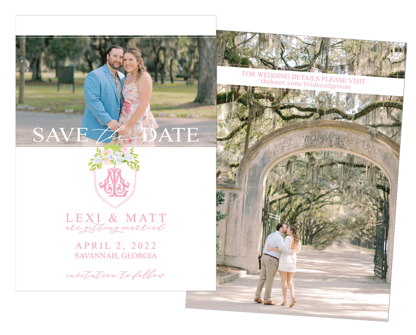 Photo Monogram Crest Save the Dates