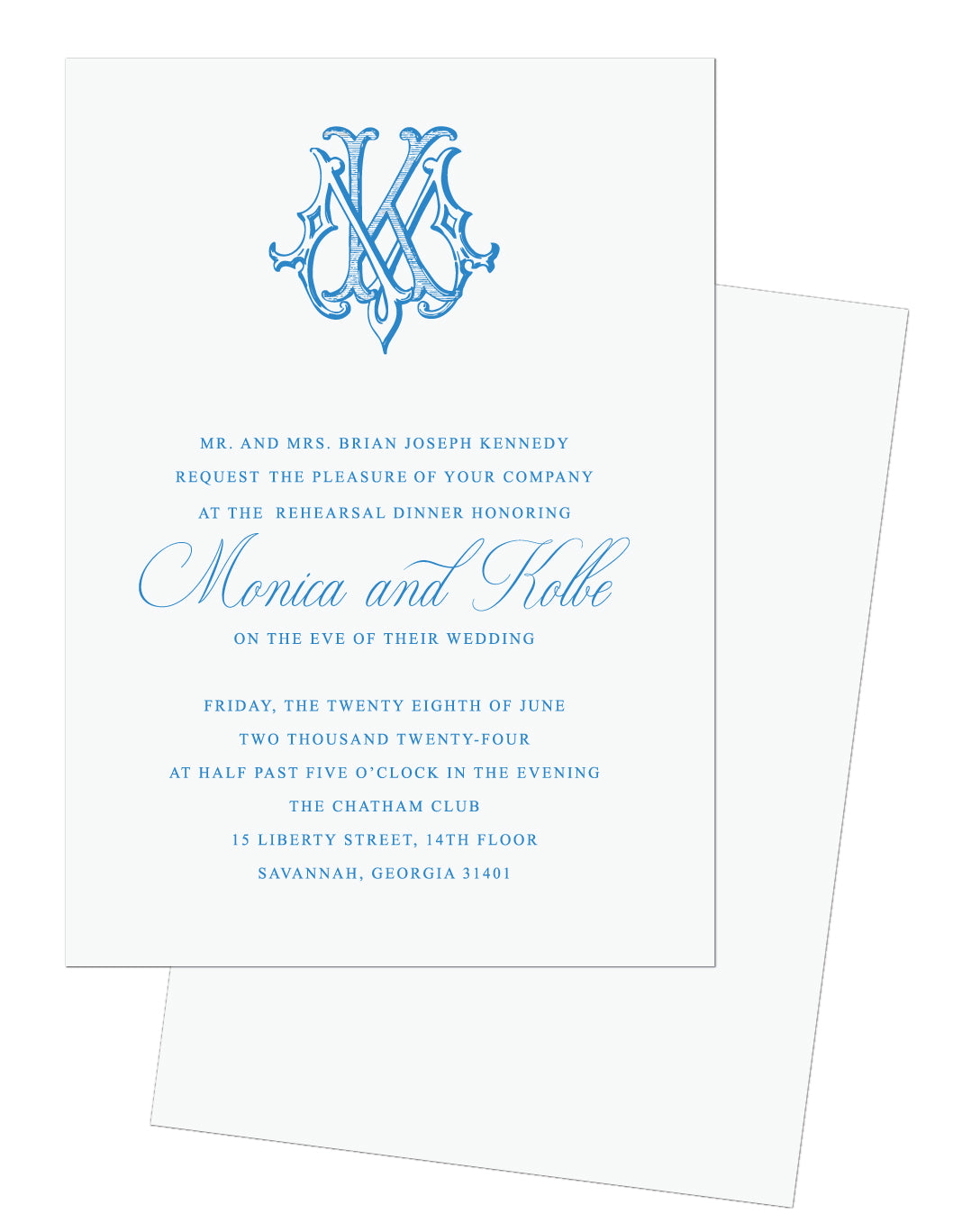 Monogram Rehearsal Dinner Invitation