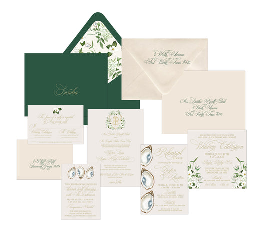Monogram Crest Wedding Invitation