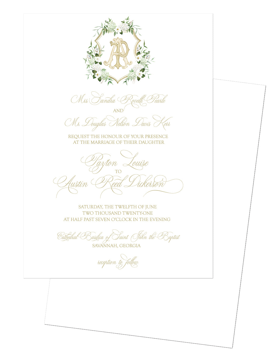 Monogram Crest Wedding Invitation