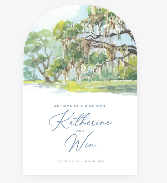 Live Oak Arched Foam Board Sign