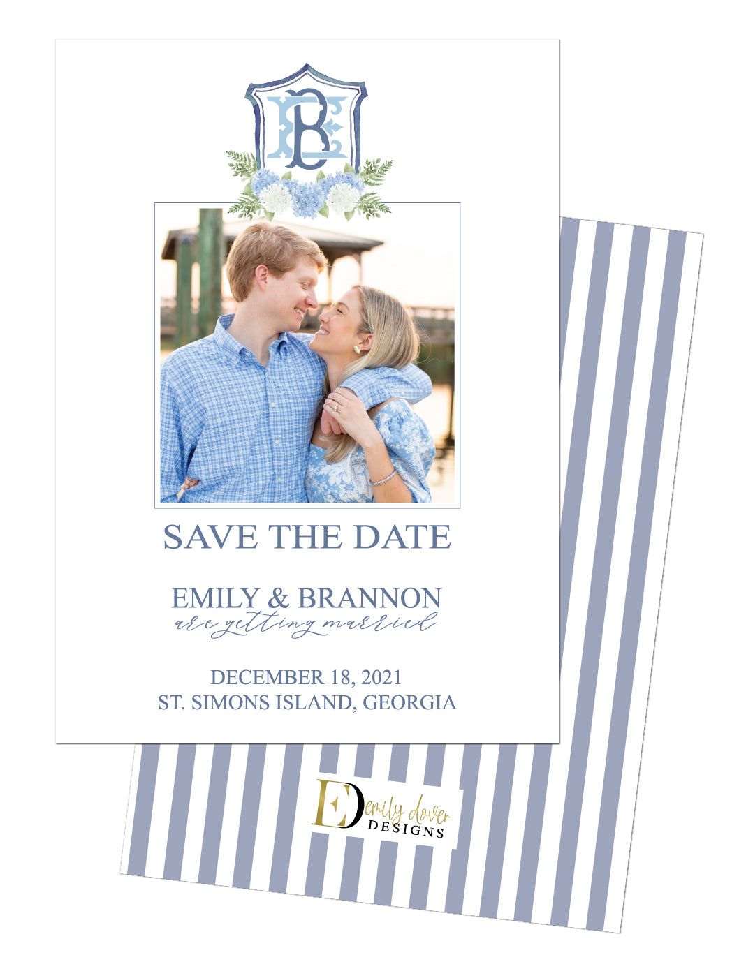 Photo Monogram Crest Save the Dates