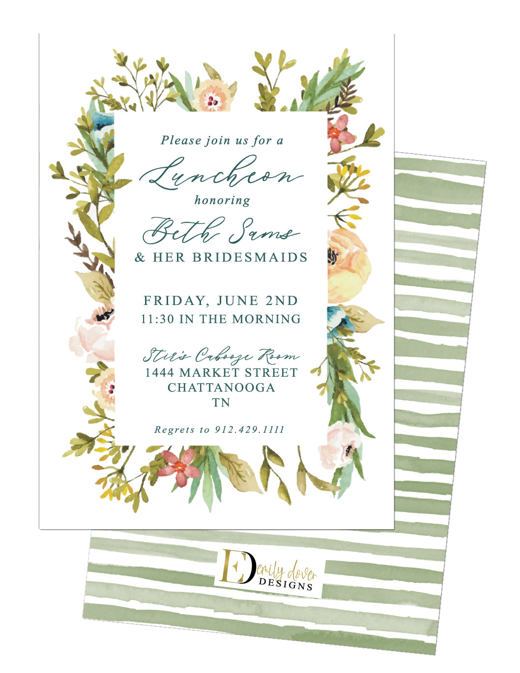 Floral Bridesmaid Luncheon Invitation