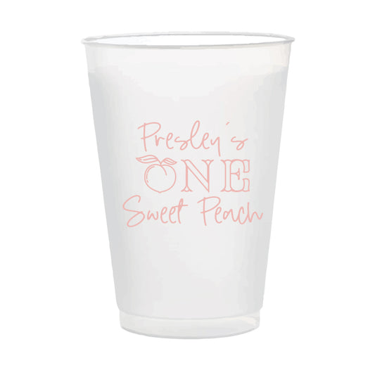 Peach 16oz frosted cups