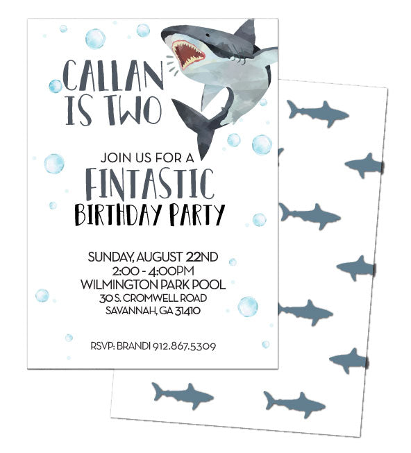 🦈Fin-tastic Shark Birthday Invitation
