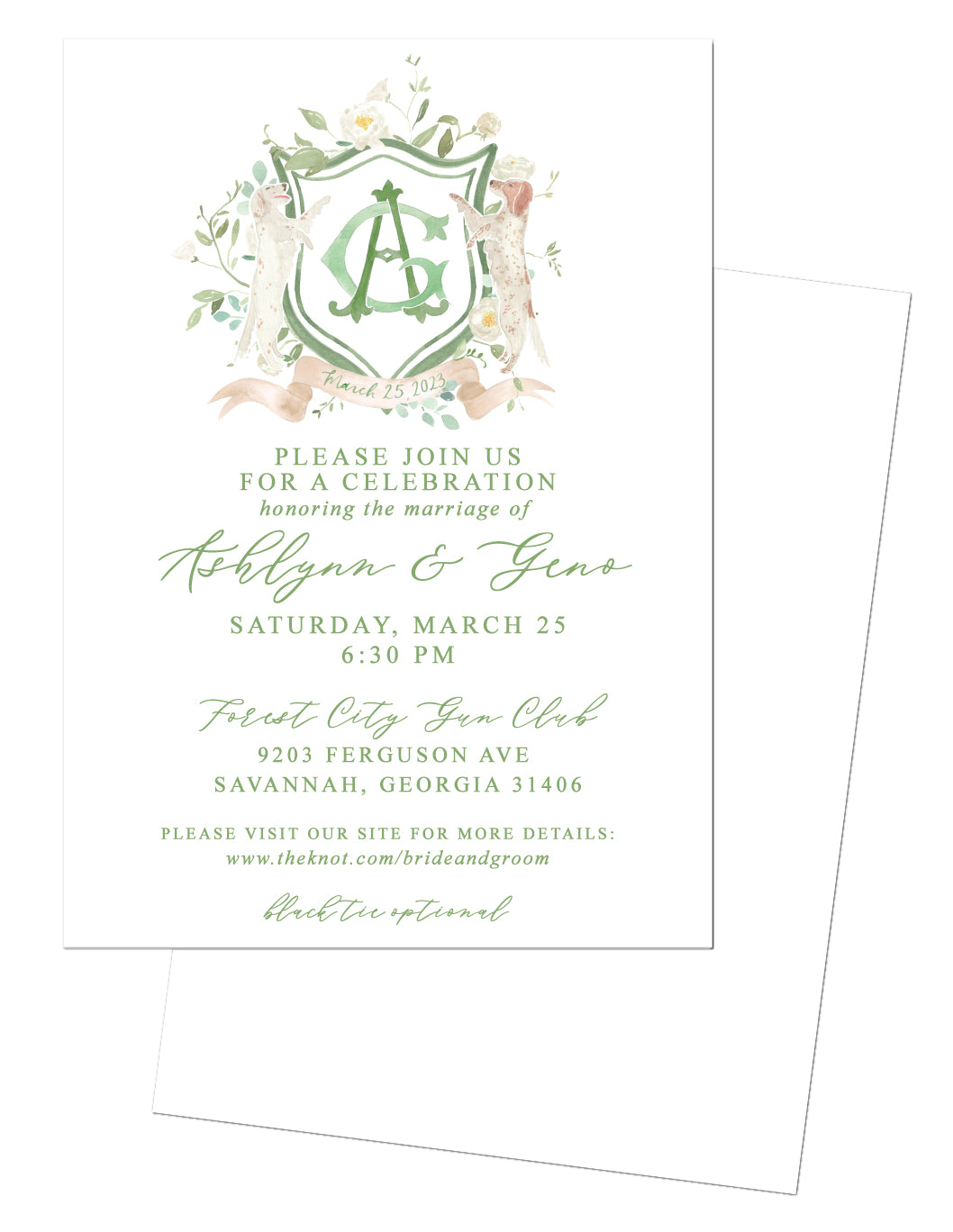 Monogram Crest Wedding Invitation