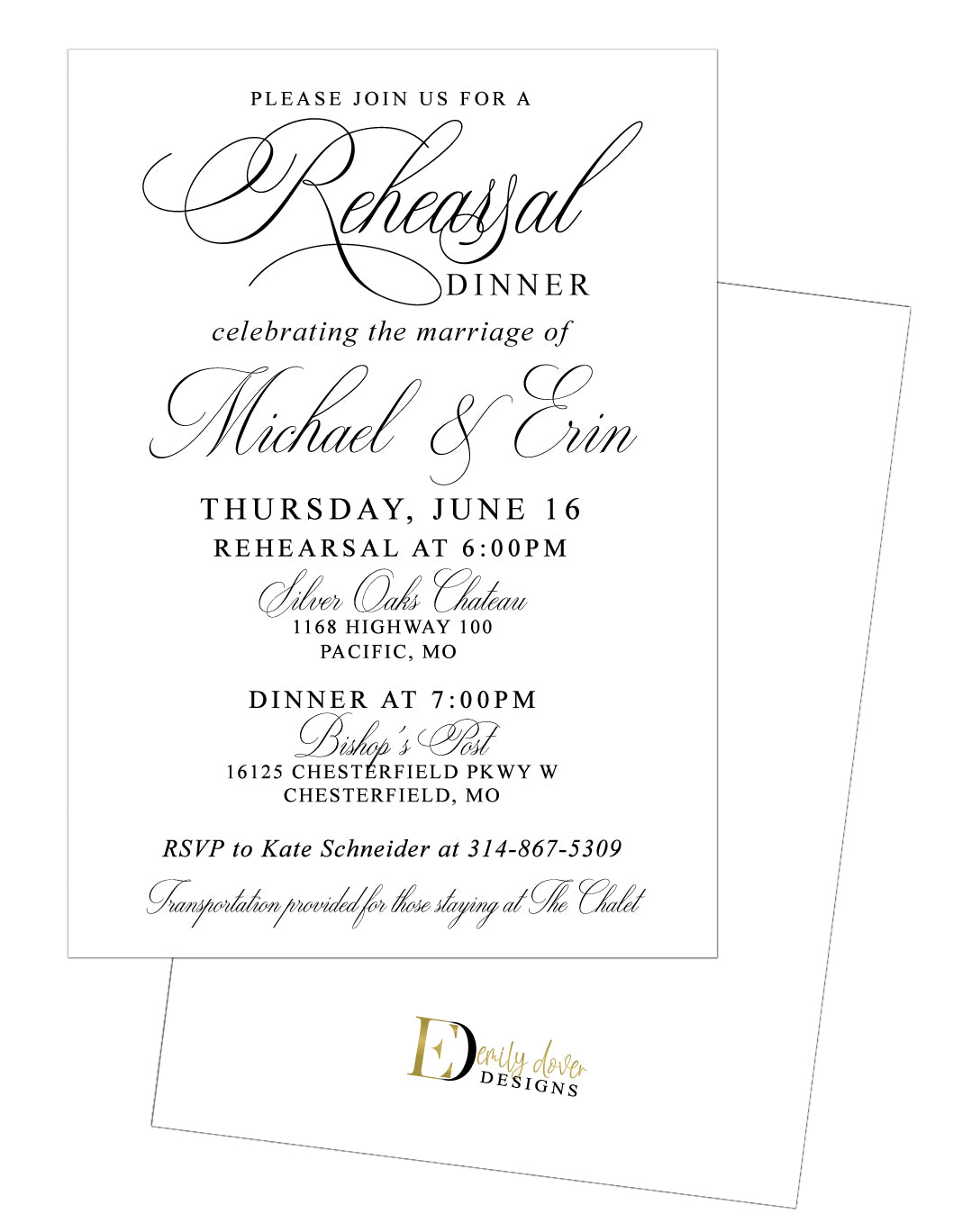 Rehearsal Dinner Invitation