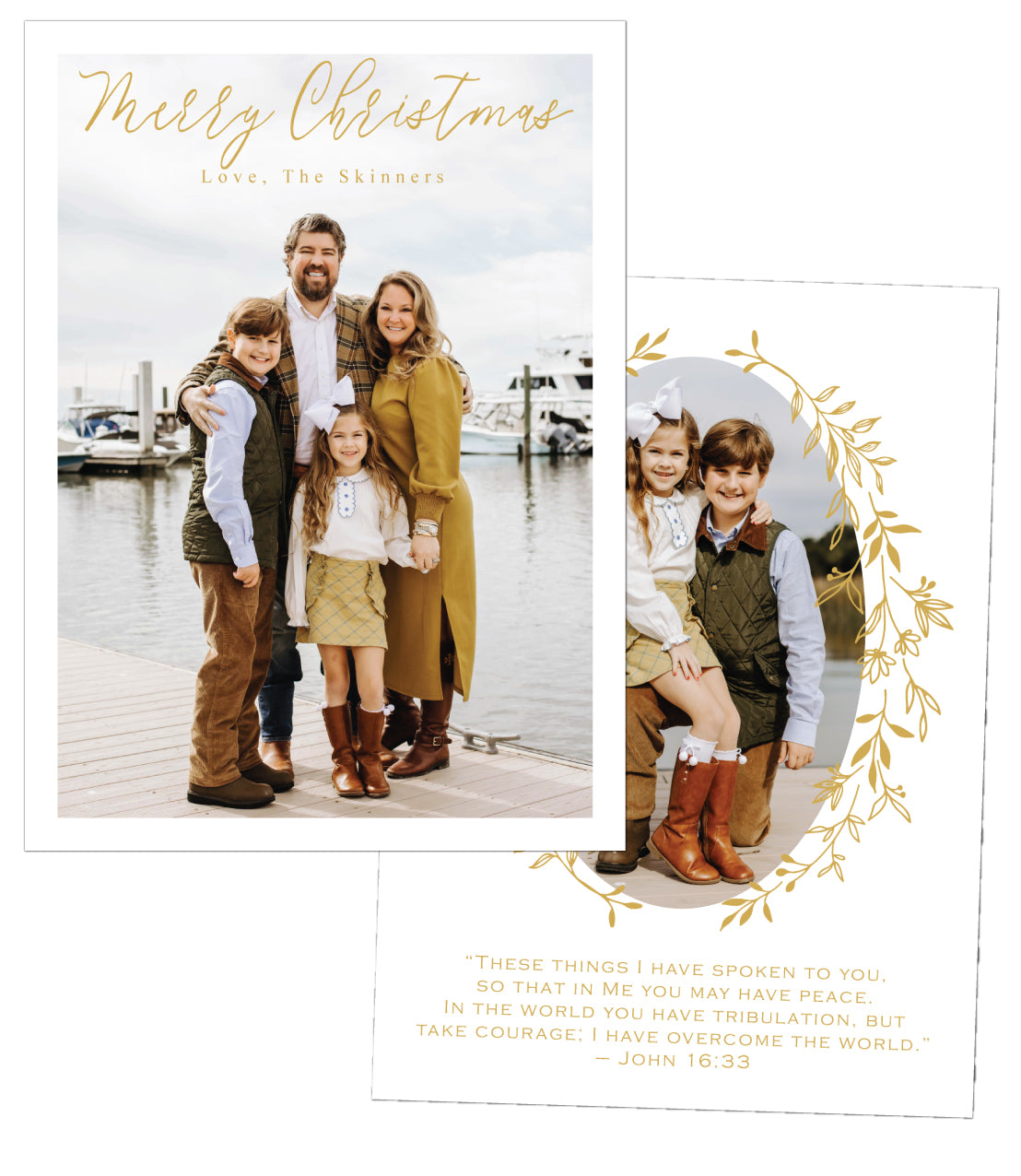 Golden Botanical Christmas Card