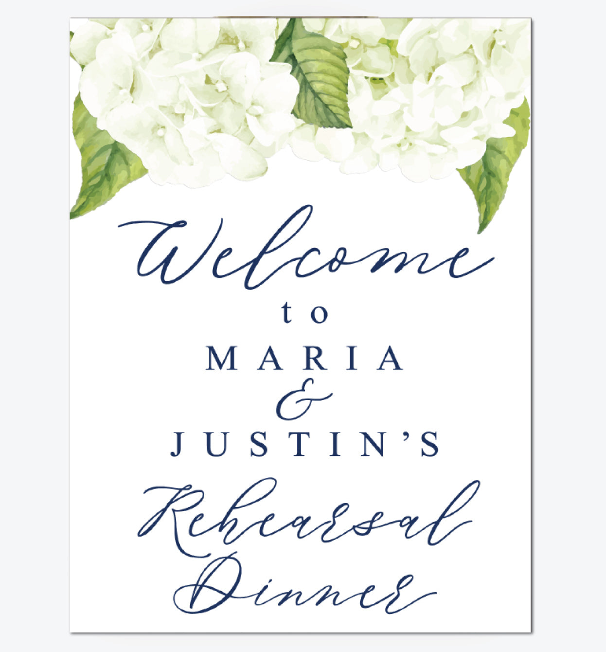 Hydrangea Foam Board Sign