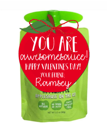 Awesome Sauce Cutout Valentines Tags
