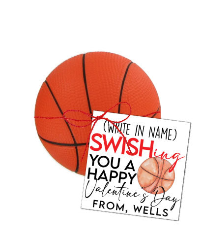 Basketball Valentines Tags