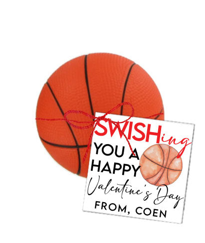 Basketball Valentines Tags