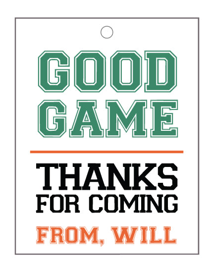 Sports Favor Tags