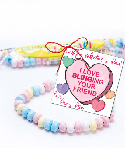 Candy Necklace Valentines Tags