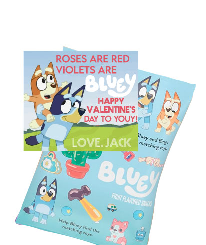 Bluey Valentines Tags