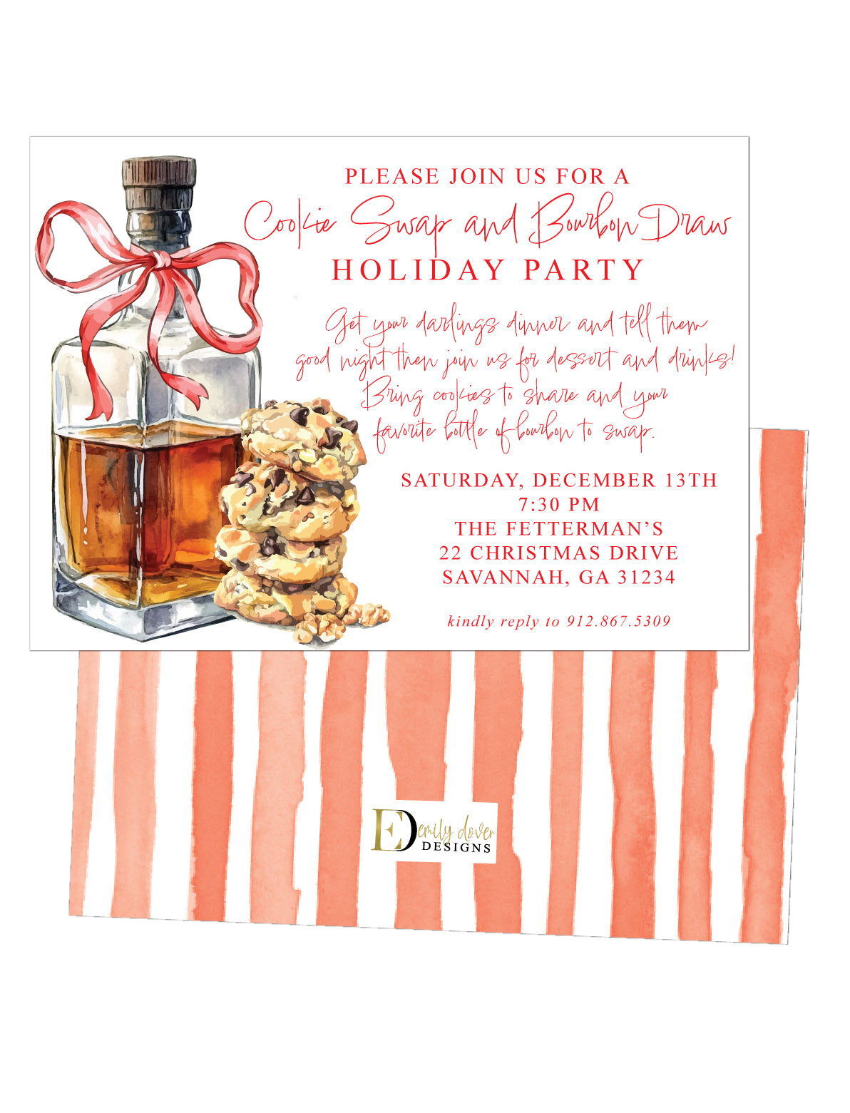 Bourbon & Cookie Swap Invitation
