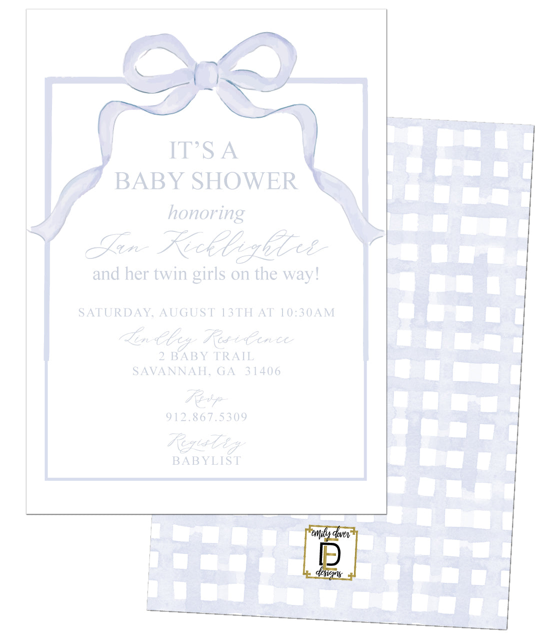 Bow Baby Shower Invitation