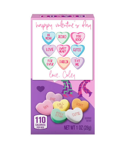 Candy Hearts Valentines Tags