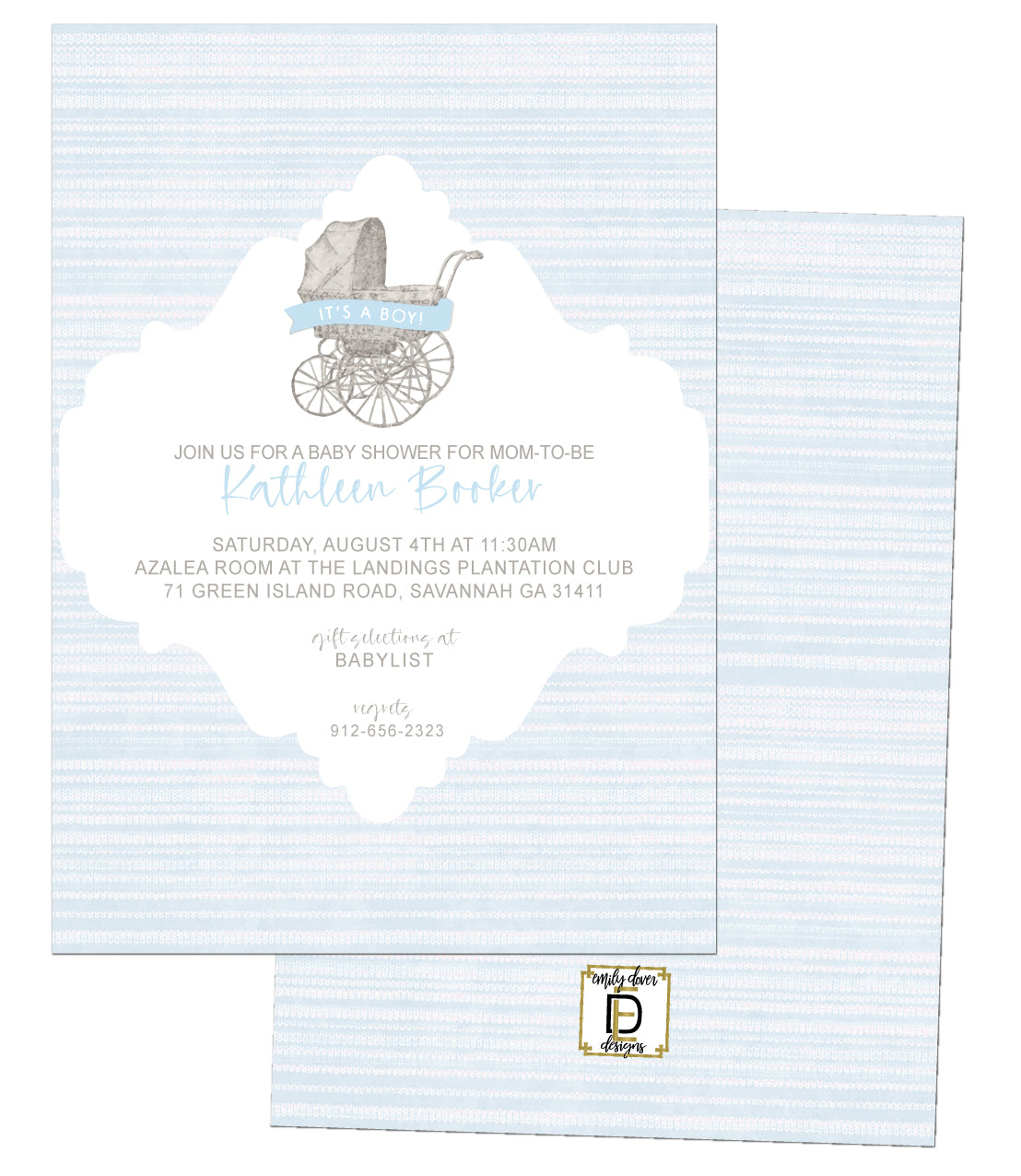 Carriage Baby Shower Invitation