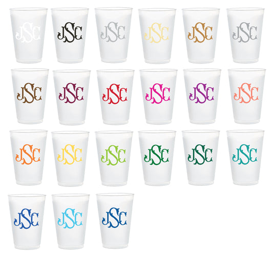 Custom Monogram 16oz frosted cups