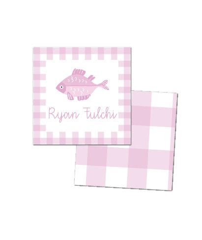 Cute Pink Fish Enclosure Cards