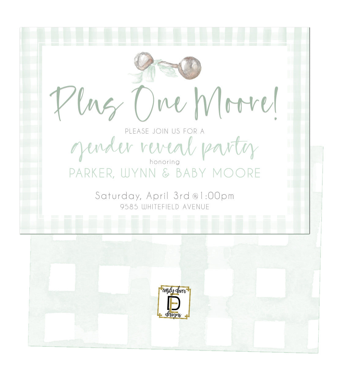 Rattle Gender Reveal Invitation