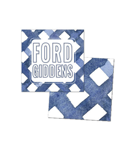 Blue Gingham Enclosure Cards