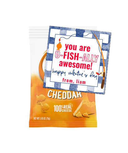 Goldfish Valentines Tags