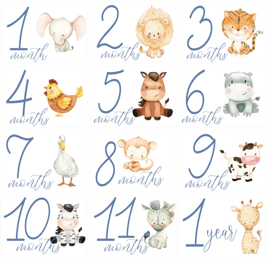 Animals Milestone Cards