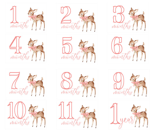Deer Girl Milestone Cards