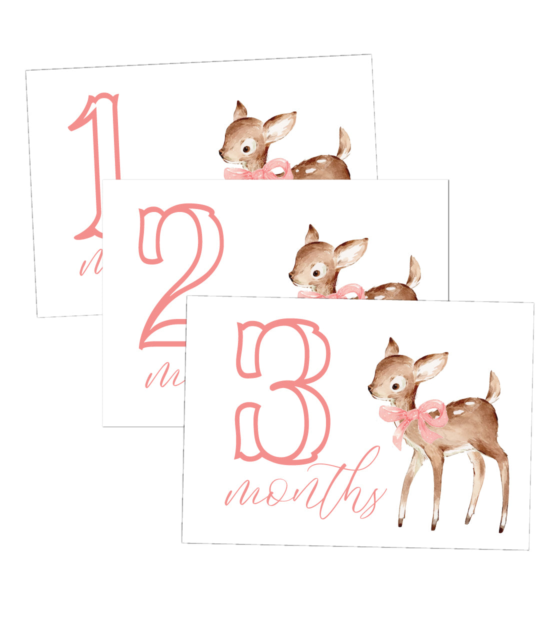 Deer Girl Milestone Cards