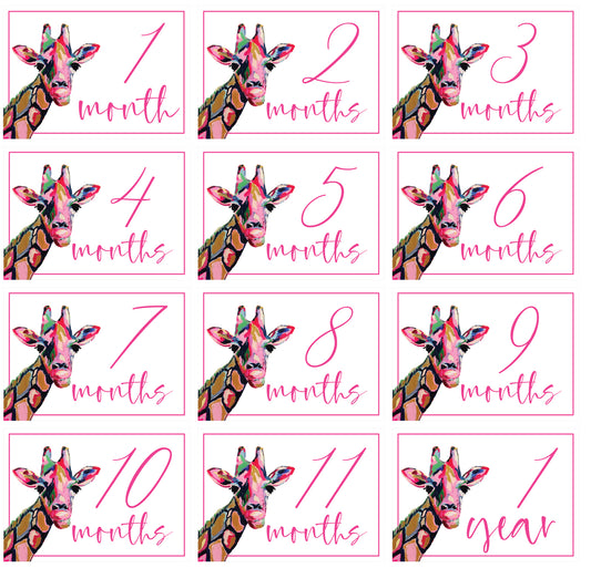 Abstract Giraffe Milestone Cards