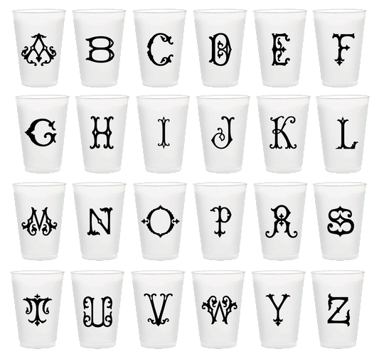 Single Letter Monogram 16oz frosted cups