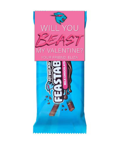 Mr. Beast Bars Valentines Tags
