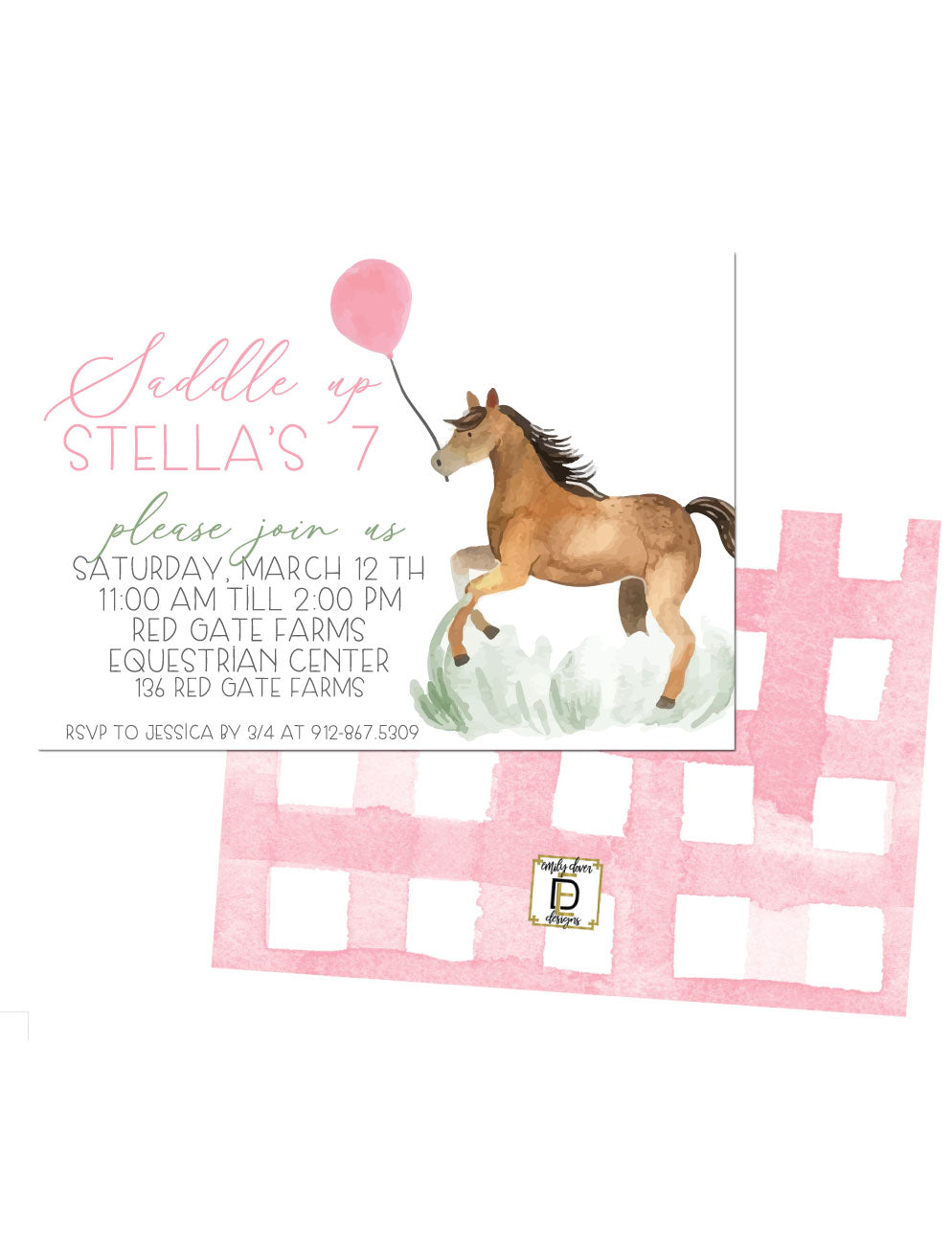 🐎Saddle Up Horse Birthday Invitation